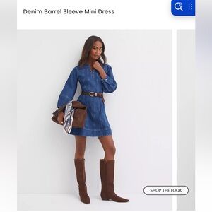 LOFT Denim Barrel Sleeve Mini Dress